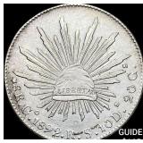 1892Go RS Mexico Silver 8 Reales Cap and Rays CHOI