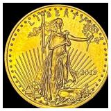 2015 1/10 oz Gold American Eagle $5 SUPERB GEM BU