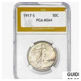 1917-S Walking Liberty Half Dollar PGA MS64