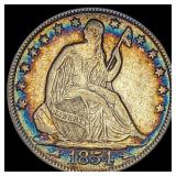 1854-O Silver Seated Liberty Half Dollar NEARLY UN