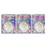 [3 Coins] 1879-1888 Morgan Silver Dollar PCGS MS63