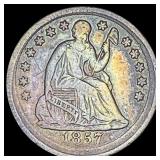 1857 Silver Half Dime NEARLY UNCIRCULATED