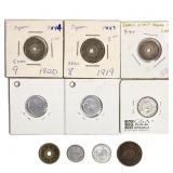 [10 Coins] 1919-1941 Japan 1 Sen/5 Sen Lot