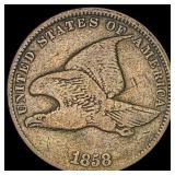1858 Copper-Nickel Flying Eagle Cent LIGHTLY CIRCU