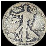 1919-D Silver Walking Liberty Half Dollar NICELY C