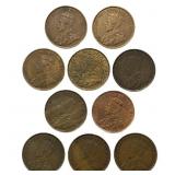 [10 Coins] 1913 Canada 1 Cent