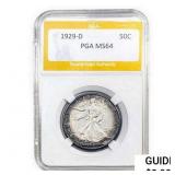 1929-D Walking Liberty Half Dollar PGA MS64
