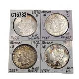 [4 Coins] 1878-1904 Morgan Silver Dollar