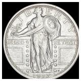 1917-D Silver Standing Liberty Quarter CHOICE AU