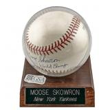 1961 Moose Skowron Signed Baseball World Champs