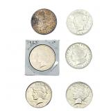 [6 Coins] 1879-1926 Mixed Silver Dollars