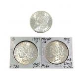[3 Coins]1888-1897 Morgan Silver Dollar