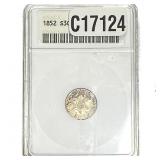 1852 Silver Three Cent ANACS AU58
