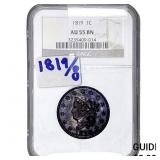 1819/18 Coronet Head Cent NGC AU55 BN