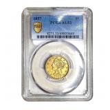1857 $5 Gold Half Eagle PCGS AU53