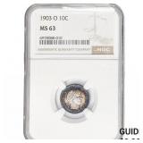 1903-O Barber Dime NGC MS63