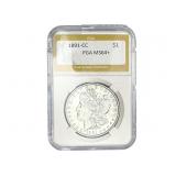 1891-CC Morgan Silver Dollar PGA MS64+