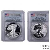 [2 Coins]2012-S Silver Eagle PCGS PR69 75th Anniv.