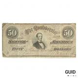1864 $50 Confederate State of America 6