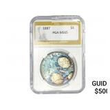 1887 Morgan Silver Dollar PGA MS65