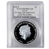 2020-P Tuvalu 1OZ SIlver $2 Iwo Jima 75th Anniv.