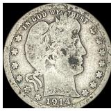 1914 Barber Silver Quarter  NICELY CIRCULATED