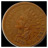 1875 Indian Head Cent ABOUT UNCIRCULATED