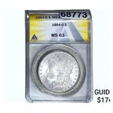 1884-O Morgan Silver Dollar ANACS MS63