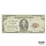 1929 $100 Federal Reserve Bank Cleveland, OH