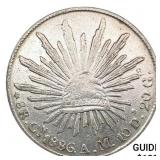 1886Cn AM Mexico Silver 8 Reales CLOSELY UNCIRCULA