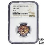 1896 Newfoundland 20 Cents NGC VF35 LG 96