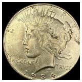 1934 Silver Peace Dollar CLOSELY UNCIRCULATED