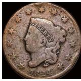 1824 Coronet Head Large Cent NICELY CIRCULATED