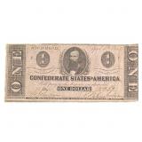 1863 $1 Confederate States America Richmond