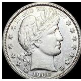 1906-O Barber Silver Half Dollar  CLOSELY UNCIRCU