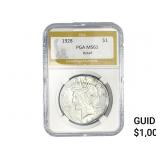 1928 Silver Peace Dollar PGA MS61 Detail