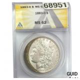 1883-O Morgan Silver Dollar ANACS MS62
