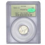 1343-D CAC Mercury Silver Dime PCGS MS66 FB