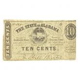 1863 10C Alabama Confederate Civil War