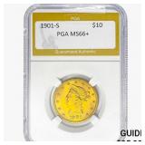 1901-S $10 Gold Eagle PGA MS66+