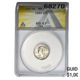 1944 Mercury Silver Dime ANACS MS67 FSB