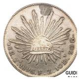 1896Zs FZ Mexico Silver 8 Reales Zacatecas CHOICE