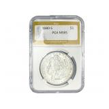 1880-S Morgan Silver Dollar PGA MS65