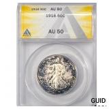 1916 Walking Liberty Half Dollar ANACS AU50