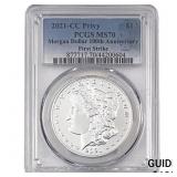 2021-CC Privy Silver Eagle PCGS MS70 100th Anniv.
