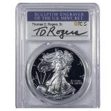 1999-P Silver Eagle PCGS PR70 DCAM Thomas D Rogers