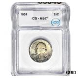 1954 Washington Silver Quarter ICG MS67