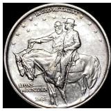 1925 Silver Stone Mountain Half Dollar NEARLY UNCI