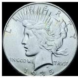 1935-S Silver Peace Dollar CHOICE AU