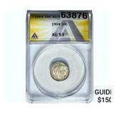 1904 Barber Dime ANACS AU53